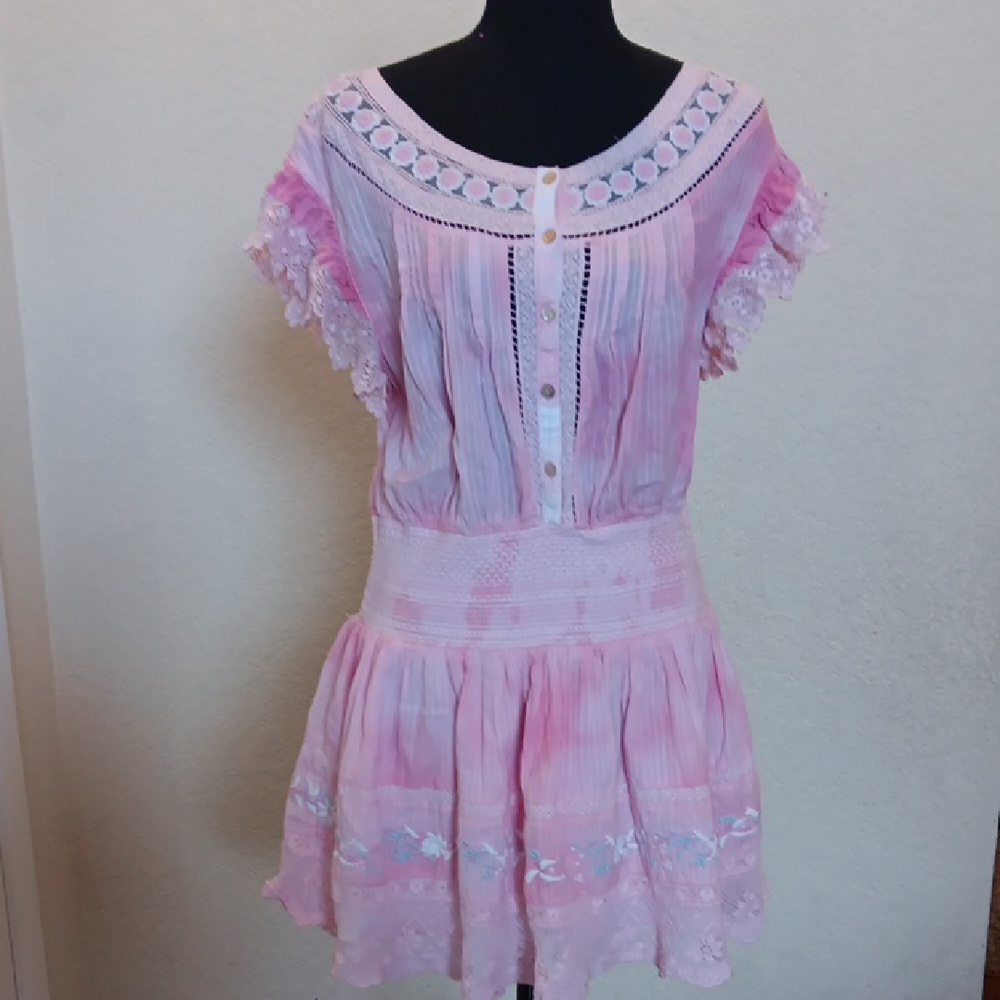 LoveShackFancy Pink Dress Size Large - Picture 3 of 14